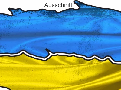 Sticker Die Flagge der Ukraine - Ansicht Ausschnitt