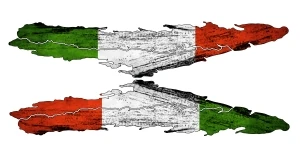 Wohnwagen Sticker Die Flagge Italiens | Set für beide Fahrzeugseiten