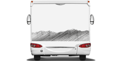 Wohnmobil Aufkleber Bergwelt Schraffur
