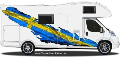 Mobile Preview: Wohnmobil Aufkleber Flagge Schwedens