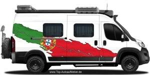Mobile Preview: Wohnwagen Aufkleber Flagge von Portugal