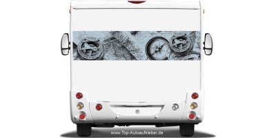Wohnmobil Vintage Aufkleber Landkarte