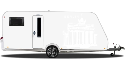 Brandenburger Tor auf hellem Wohnwagen - Ansicht Farbauswahl