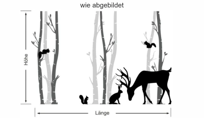 Wohnmobilaufkleber Birkenwald - Ansicht Ausrichtung