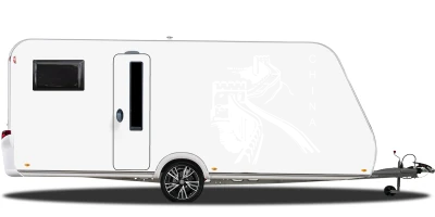 Wohnmobilaufkleber Chinesische Mauer auf hellem Wohnwagen - Ansicht Farbauswahl