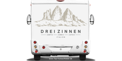 Wohnmobilaufkleber Drei Zinnen