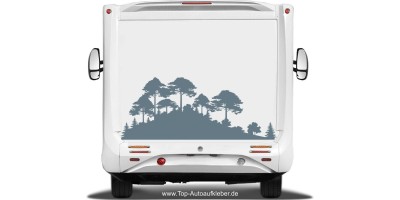 Mobile Preview: Wohnwagenaufkleber Mediterraner Wald