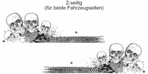 Wohnmobilaufkleber Skulls und Farbkleckse | Set für beide Fahrzeugseiten