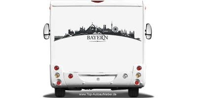 Wohnmobilaufkleber Skyline Bayern