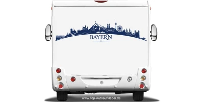 Wohnmobilaufkleber Skyline Bayern