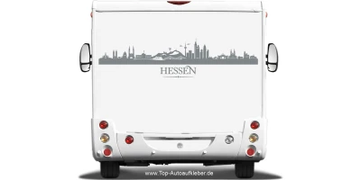 Wohnmobilaufkleber Skyline Hessen