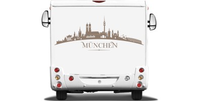 Münchner Skyline als Wohnmobilaufkleber
