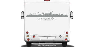 Wohnmobilaufkleber Skyline Ostfriesland