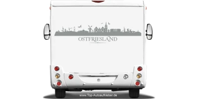 Wohnmobilaufkleber Skyline Ostfriesland