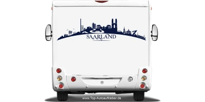 Wohnmobilaufkleber Skyline Saarland