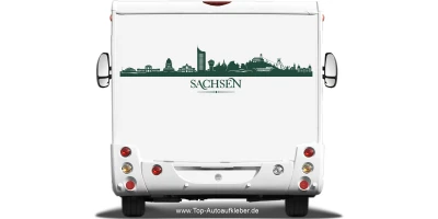 Wohnmobilaufkleber Skyline Sachsen