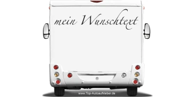 Aufkleber fürs Wohnmobil mit freier Textwahl
