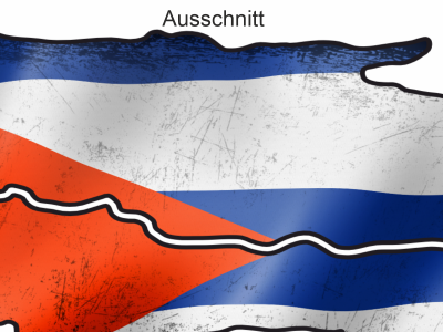 Wohnmobildekor Flagge Kuba - Ansicht Ausschnitt