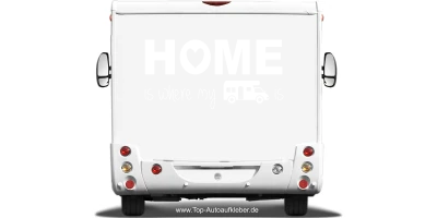 Wohnmobildekor Home auf hellem Heck - Ansicht Farbauswahl