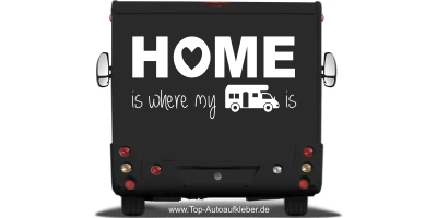 Wohnmobildekor Home auf dunklem Heck - Ansicht Farbauswahl