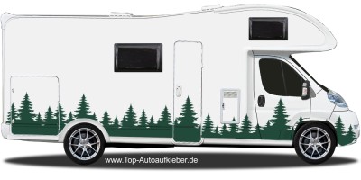 Mobile Preview: Aufkleber für Bulli, Bus, Transporter mit Tannenwald in XXL