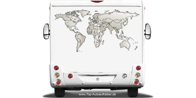 Wohnmobildekor Weltkarte