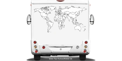 Wohnmobildekor Weltkarte