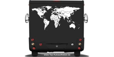 Wohnmobildekor Weltkarte