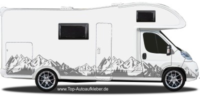 Mobile Preview: Wohnwagensticker Bergblick