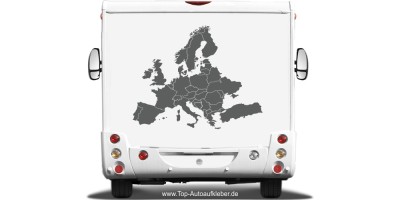 Mobile Preview: Wohnmobilaufkleber Europa Karte in vielen Größen und Farben