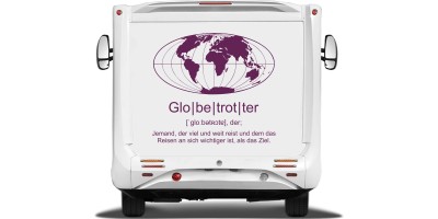 Klebefolie für Wohnmobil mit Spruch