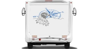 Mobile Preview: Aufkleber fürs Wohnmobil mit Kompass und Adler