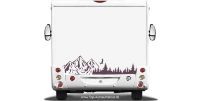 Mobile Preview: Wohnwagenaufkleber Natur Wald und Berge