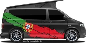 Mobile Preview: Camper Sticker Flagge von Portugal