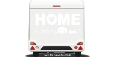 Wohnwagendekor Home auf hellem Heck - Ansicht Farbauswahl