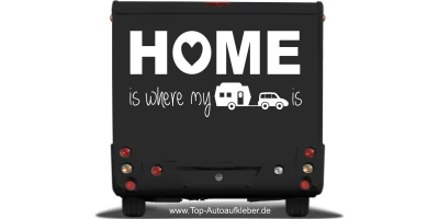 Wohnwagendekor Home auf dunklem Heck - Ansicht Farbauswahl