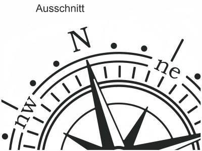 Wohnwagendesign Farbiger Kompass - Ansicht - Ansicht Ausschnitt und Farbauswahl
