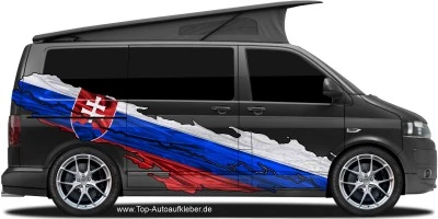 Aufkleber Nationalflagge der Slowakei | Set für beide Fahrzeugseiten