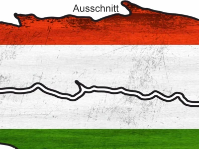 Die Nationalflagge Ungarns - Ansicht Ausschnitt