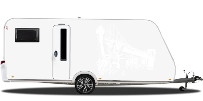 Wohnmobilaufkleber Brooklyn Bridge auf hellem Wohnwagen - Ansicht Farbauswahl