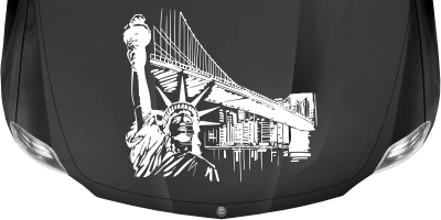 Wohnmobilaufkleber Brooklyn Bridge auf dunkler Motorhaube - Ansicht Farbauswahl