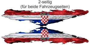 Mobile Preview: Kroatische Flagge als Paar geliefert für die Fahrer- und Beifahrerseite